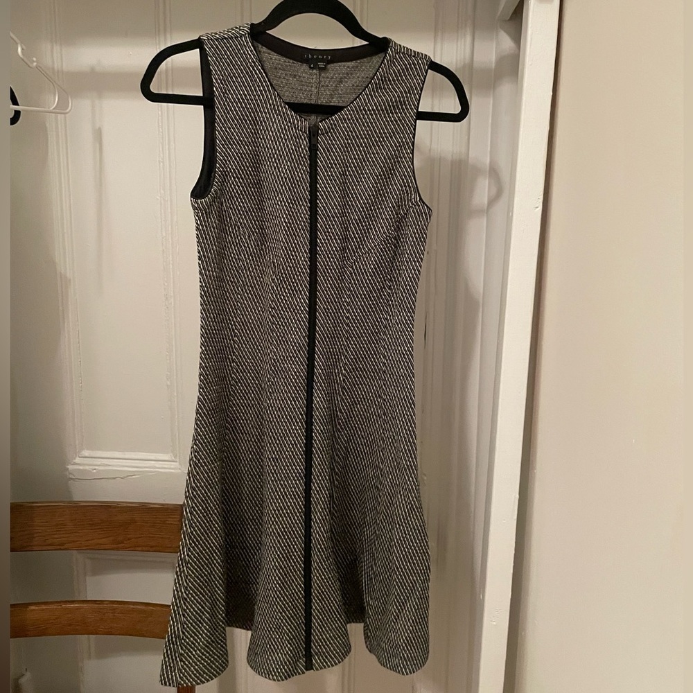 Theory flare dress with black zipper